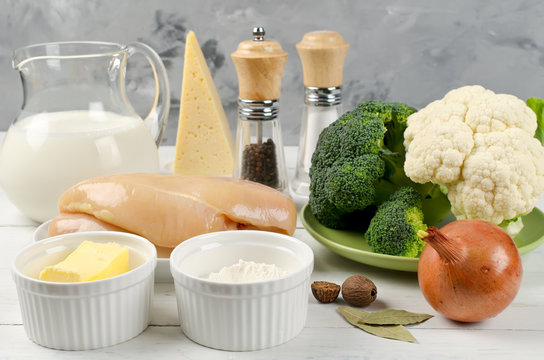 Chicken fillet, broccoli, cauliflower and other products
