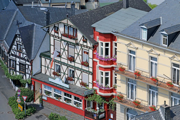 A house in europe with a bird's flight height