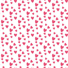 Simple red heart sharp vector seamless pattern background pink color card beautiful celebrate bright red heart emoticon holiday art decoration.