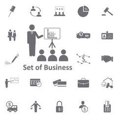 businessman presentation diagram icon. Simple element illustration. Business icons universal for web and mobile