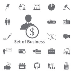 businessman with a dollar sign icon. Simple element illustration. Business icons universal for web and mobile