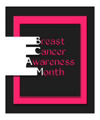 Breast cancer awareness month poster. Paper art