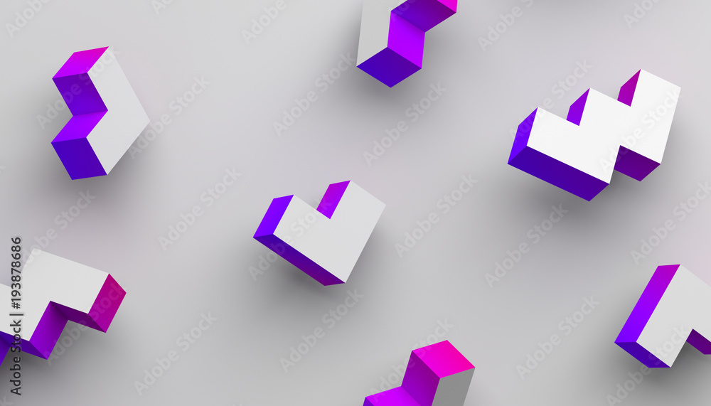 Aufkleber abstract 3d rendering of geometric shapes. modern background with simple forms. minimalistic design 