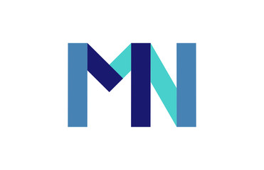 Fototapeta premium MN Ribbon Letter Logo
