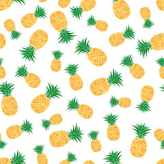 Seamless pattern from colorful pineapple