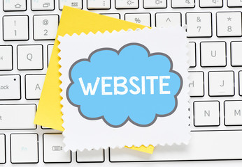 Website business text. Concept on sticky note.