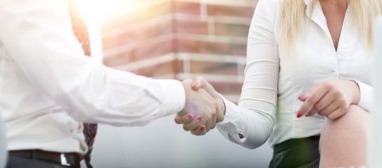 handshake business people in the office