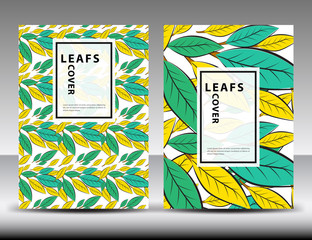 Leaf pattern background for cover design, annual report template, brochure flyer, book, packaging, box, magazine, advertisement, banner, poster, newspaper, presentation, printing media, card. vector