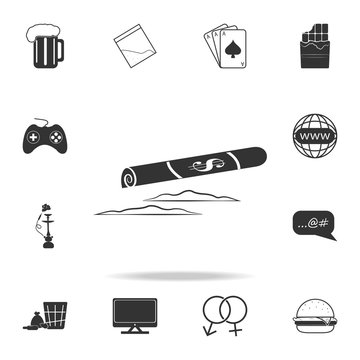 Cocaine line and rolled dollar icon. Set of Human weakness and Addiction element icon. Premium quality graphic design. Signs, outline symbols collection icon for websites, web design