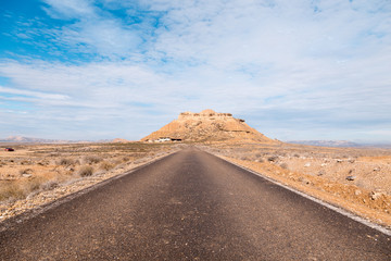 Desert landscape of the Bardenas Real in Navarra Spain