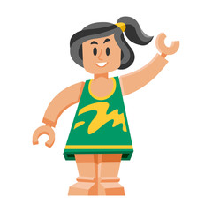 Doll toy character game dress and farm scarecrow rag-doll vector illustration