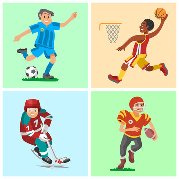 Health sport and wellness flat people characters sporting man activity woman athletic vector Illustration.