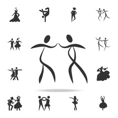 dancing couple icon. Set of people in dance  element icons. Premium quality graphic design. Signs and symbols collection icon for websites, web design, mobile app