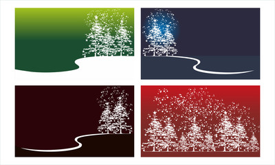 Cedar Tree Background Template Set