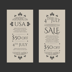 American Independence day sale banners set