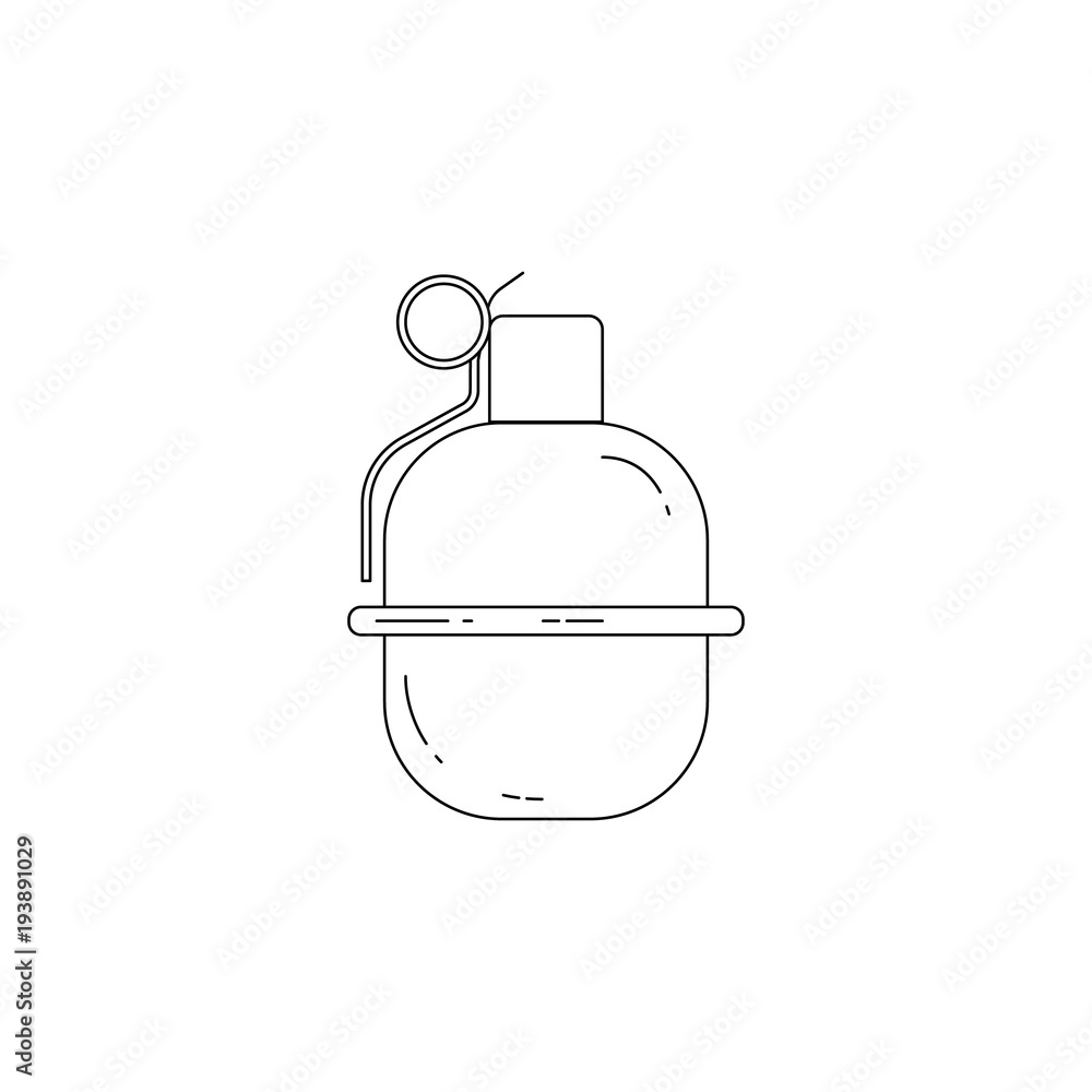 Aufkleber hand grenade icon. element of military icon for mobile concept and web apps. thin line icon for webs