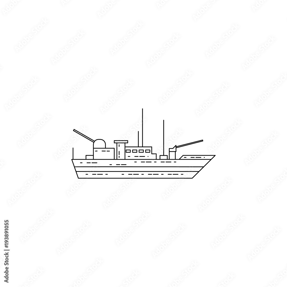 Poster warship icon. element of military icon for mobile concept and web apps. thin line icon for website d