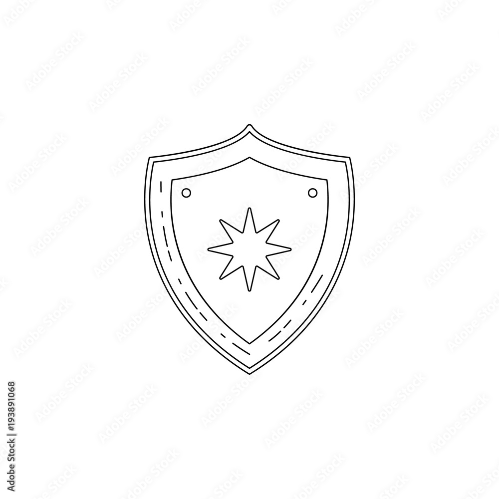Aufkleber medal shield icon. element of military icon for mobile concept and web apps. thin line icon for webs