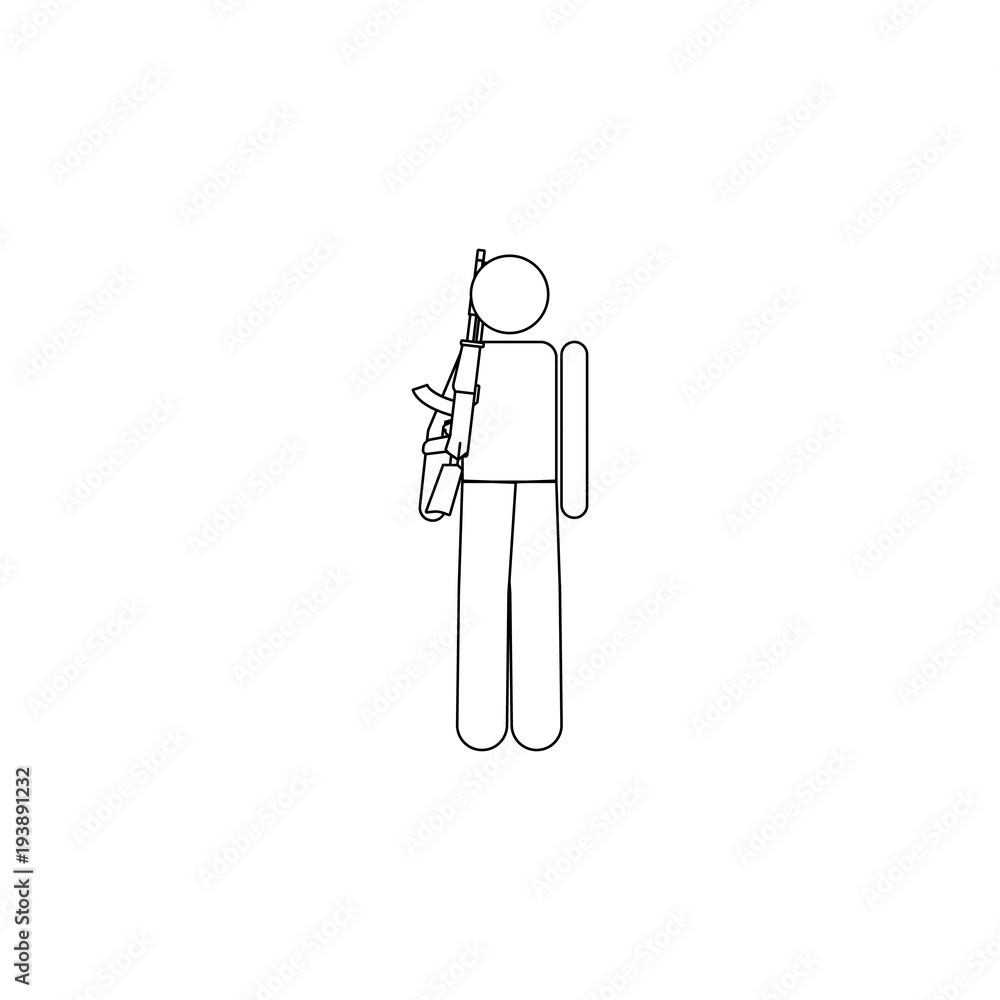 Aufkleber the military keeps a gun icon. element of military icon for mobile concept and web apps. thin line i