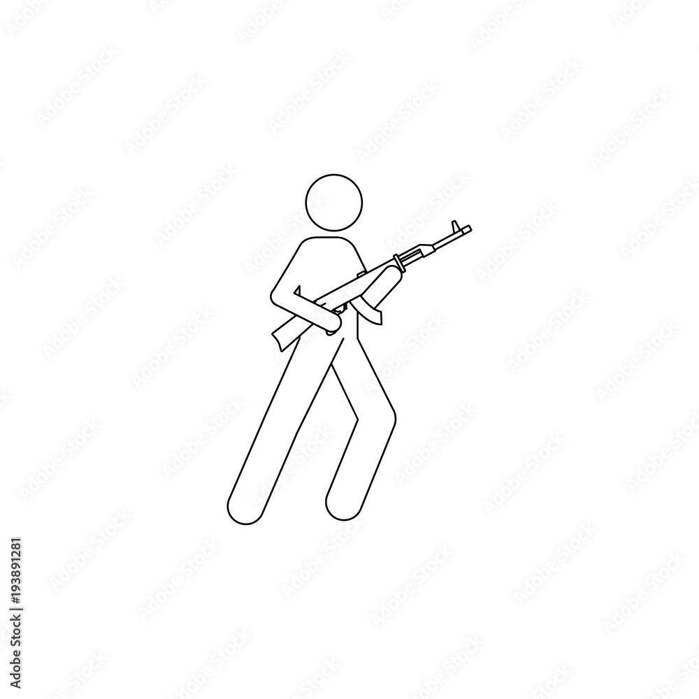 Aufkleber the military keeps a gun icon. element of military icon for mobile concept and web apps. thin line i