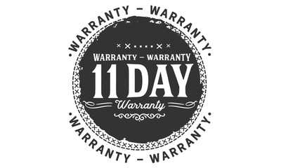 11 days warranty icon vintage rubber stamp guarantee