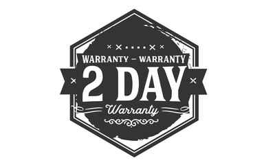 2 days warranty icon vintage rubber stamp guarantee