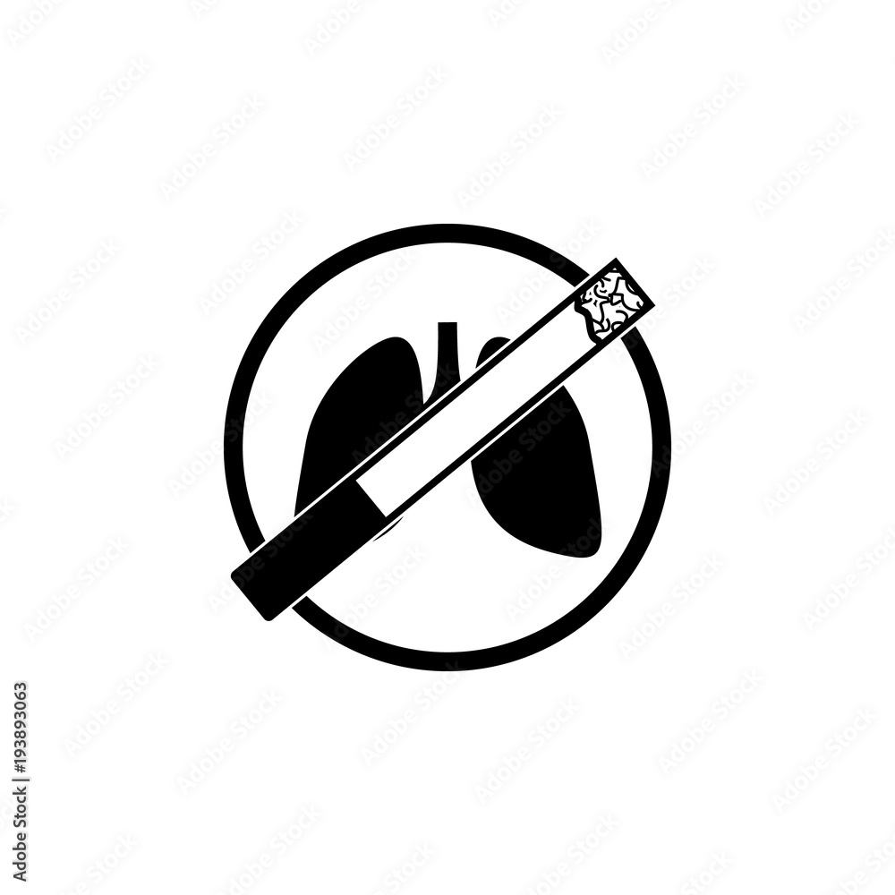 Poster harm of cigarettes icon. bad habit elements for mobile concept and web apps. i̇con for website design