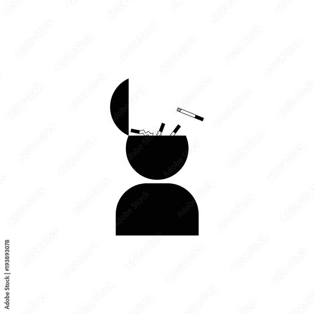 Aufkleber cigarettes in the head icon. bad habit elements for mobile concept and web apps. i̇con for website de