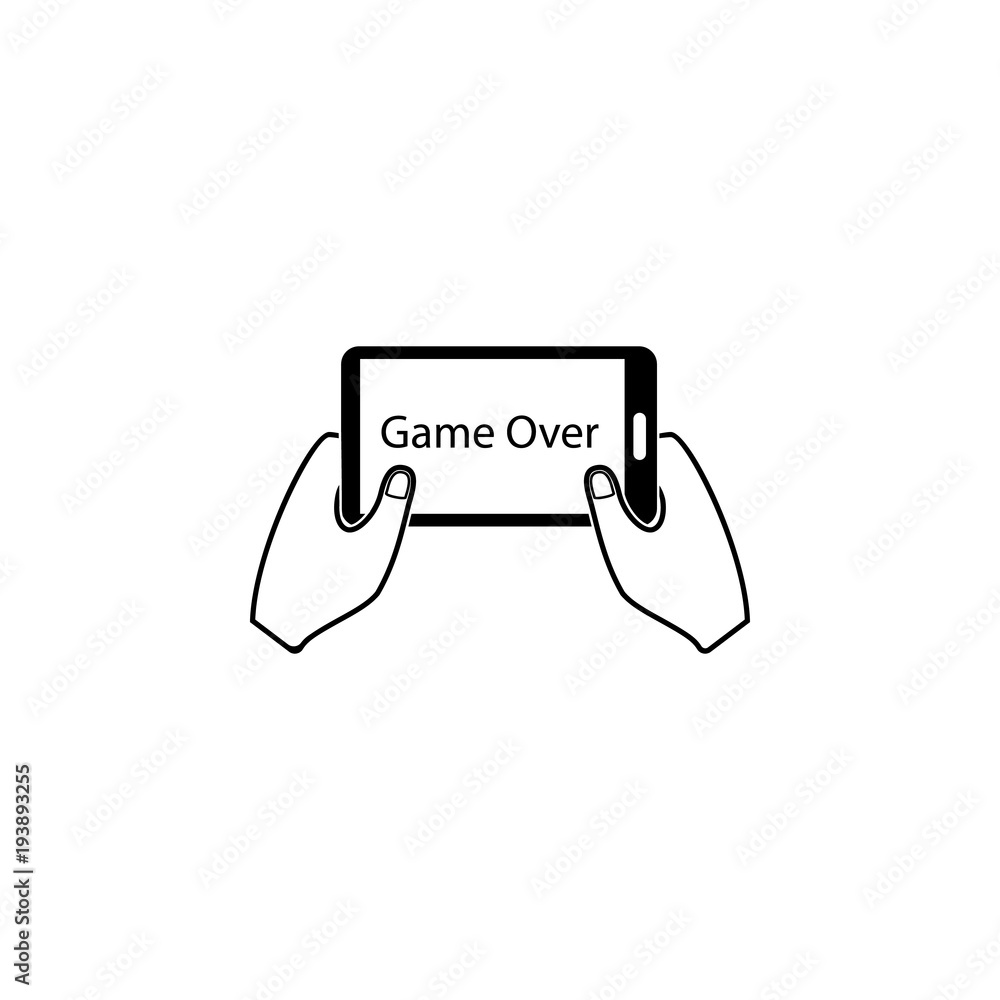 Aufkleber game in the phone icon. bad habit elements for mobile concept and web apps. i̇con for website design 