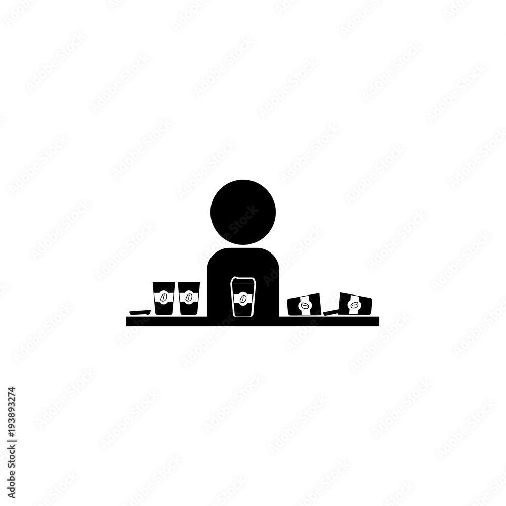 Poster plenty of coffee icon. bad habit elements for mobile concept and web apps. i̇con for website design a