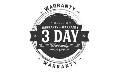 3 days warranty icon vintage rubber stamp guarantee