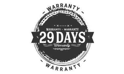29 days warranty icon vintage rubber stamp guarantee