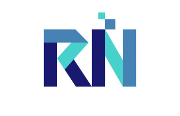 RN Digital Ribbon Letter Logo