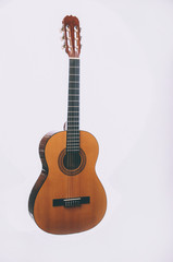 guitar on white background