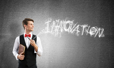 Conceptual image of young businessman.