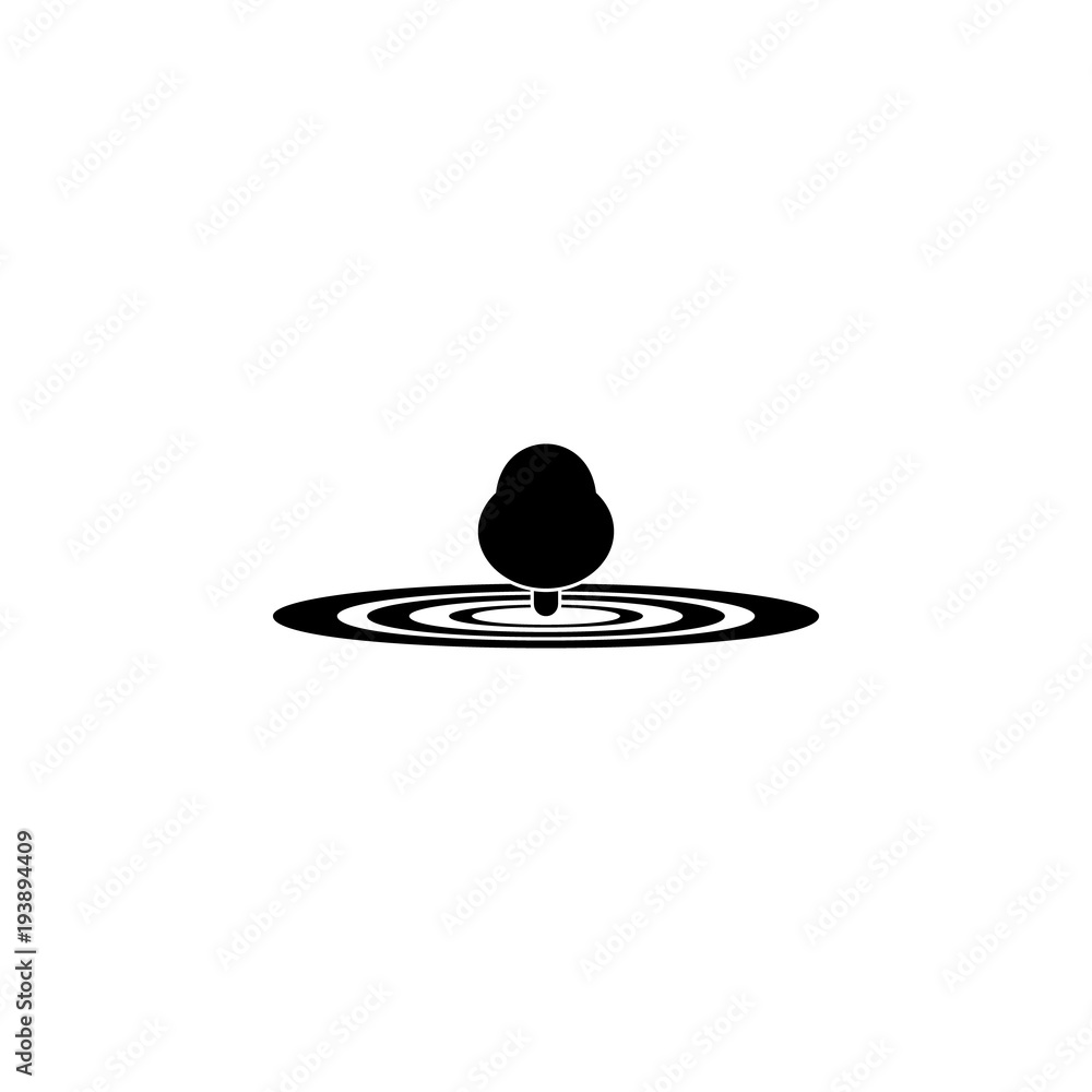 Poster tree in center of field icon. element of parks and landscape icon. one of the collections icon for w