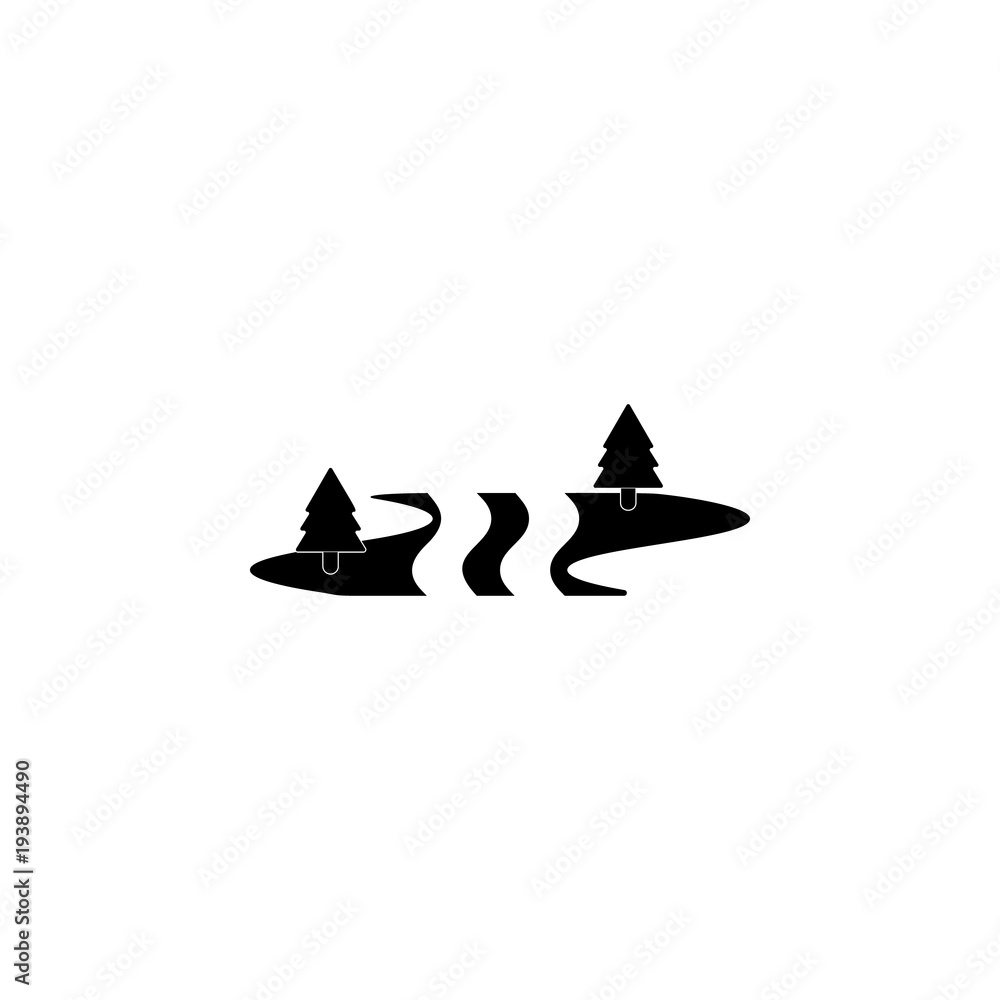 Poster tree in center of field icon. element of parks and landscape icon. one of the collections icon for w