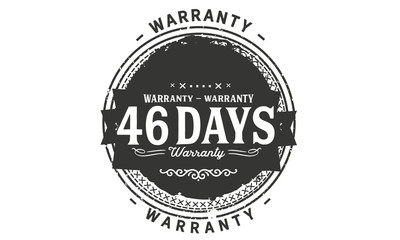 46 days warranty icon vintage rubber stamp guarantee
