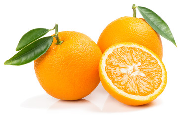  Orange fruits with slice.