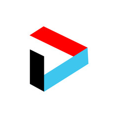 colourful letter D logo vector