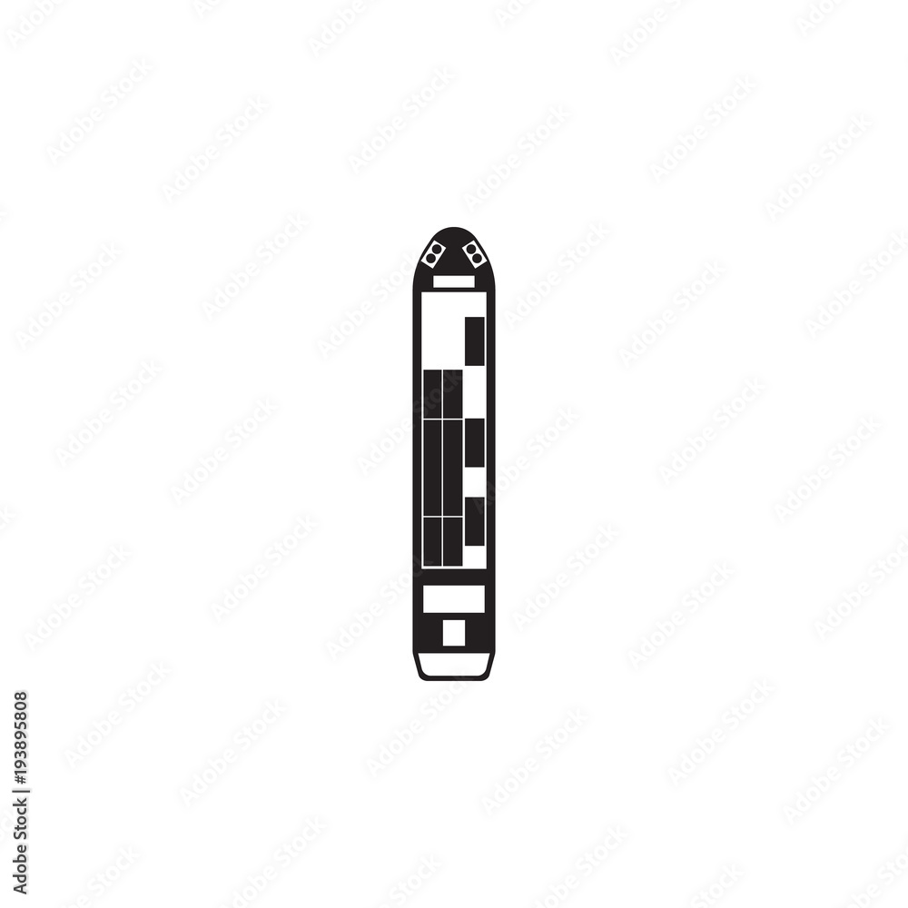 Poster cargo ship icon. element of transport view from above icon. one of the collections icon for website 