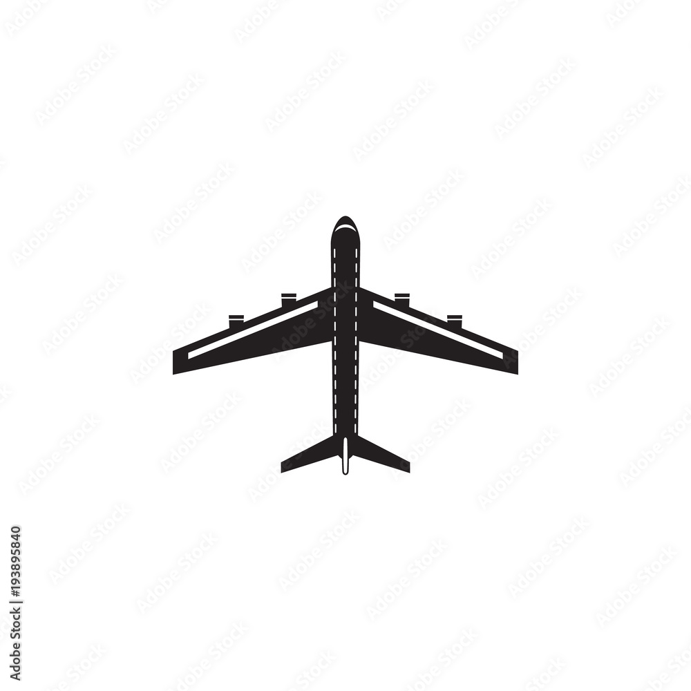 Poster passenger airplane icon. element of transport view from above icon. one of the collections icon for 