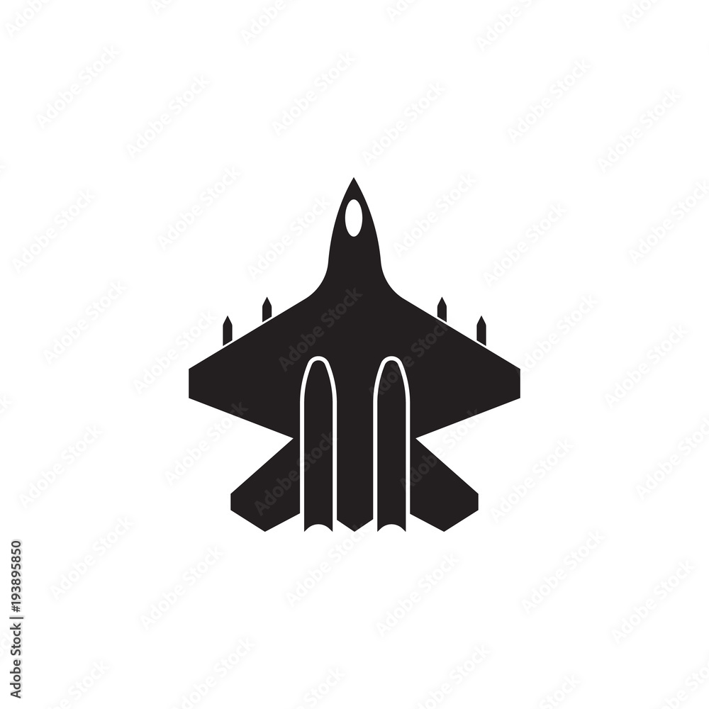 Poster fighter icon. element of transport view from above icon. one of the collections icon for website des