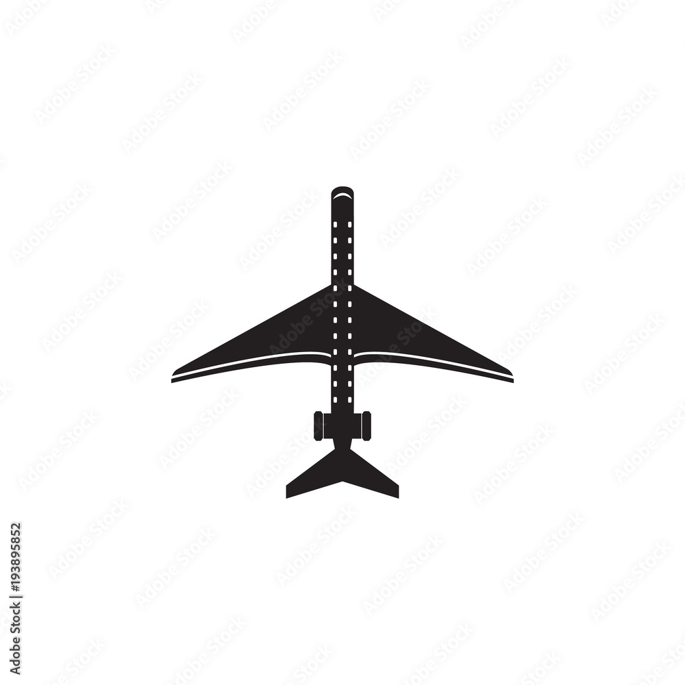 Poster passenger airplane icon. element of transport view from above icon. one of the collections icon for 