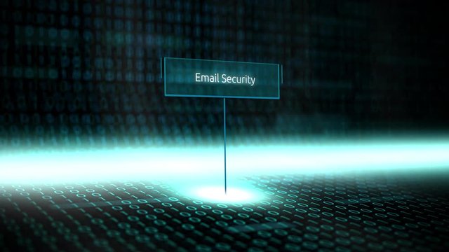 Digital landscape software defined typography with futuristic binary code - Email Security