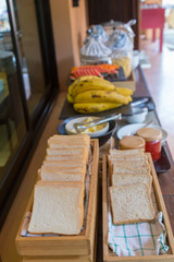 Fototapeta na wymiar Sandwich Bread in a row.