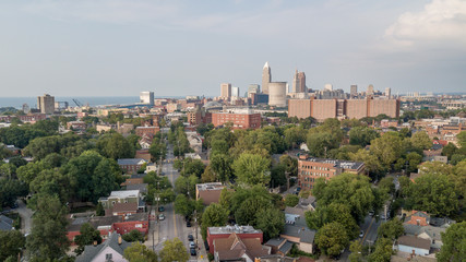 Fototapeta na wymiar Cleveland from Ohio City - Aerial