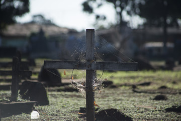 Crucifix with cobweb