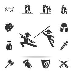 fight Chinese fighters icon. Set of Cfight and sparring element icons. Premium quality graphic design. Signs and symbols collection icon for websites, web design, mobile app © rashadaliyev