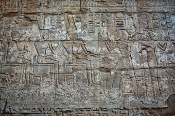 Hieroglyphics at Karnak Temple Luxor Egypt
